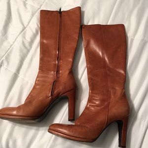 Barney’s Cognac Faux Leather Boots